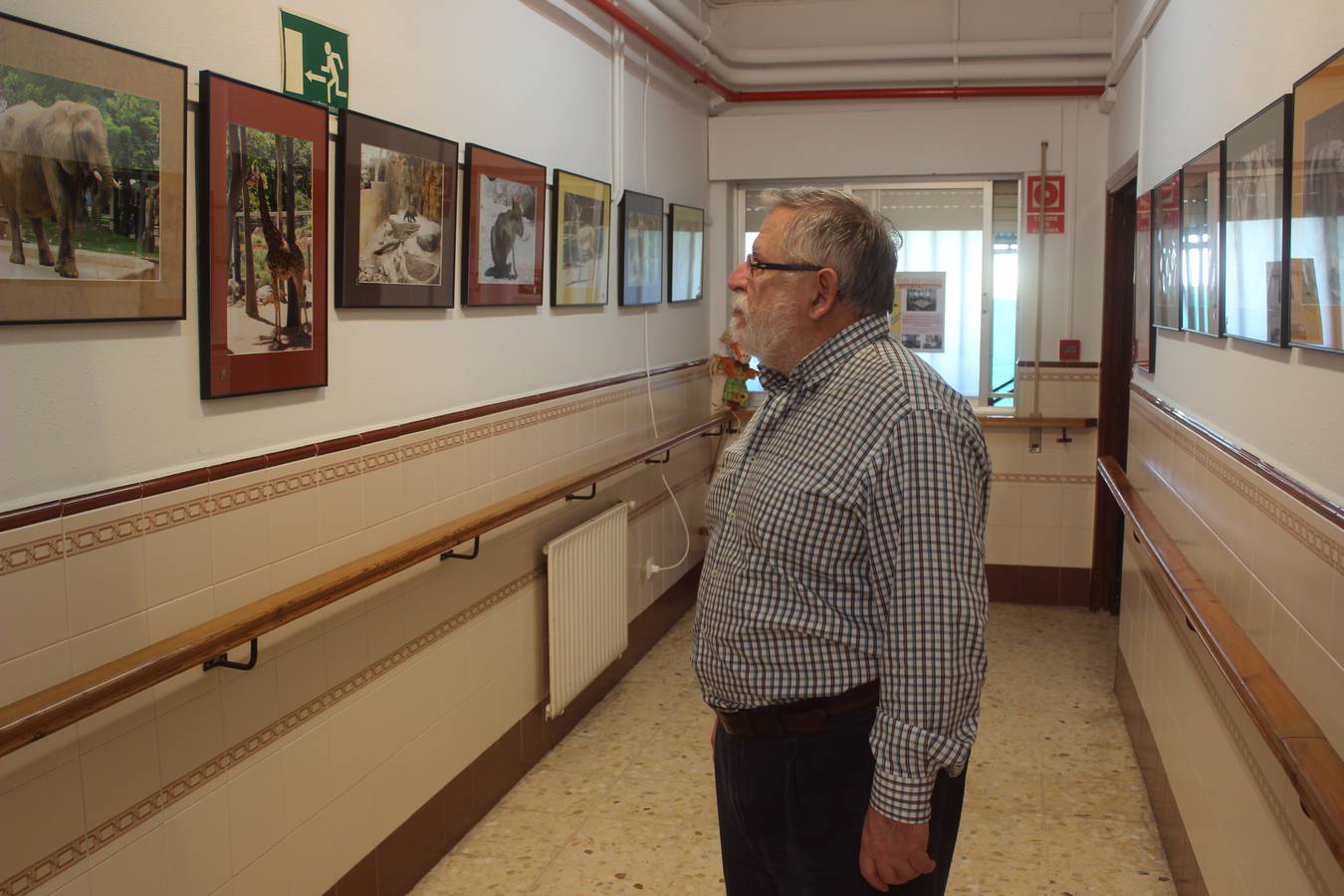 Jaime Barri contemplando algunas de las fotos de su exposición. 