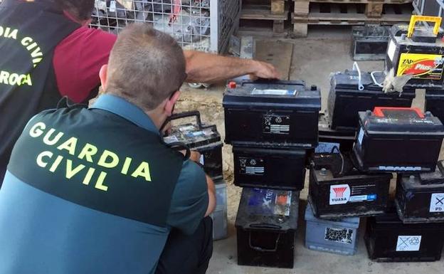Baterías recuperadas en los centros de residuos. 