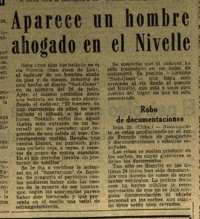 Información aparecida en 'El Diario Vasco' el 29 de julio de 1975. 