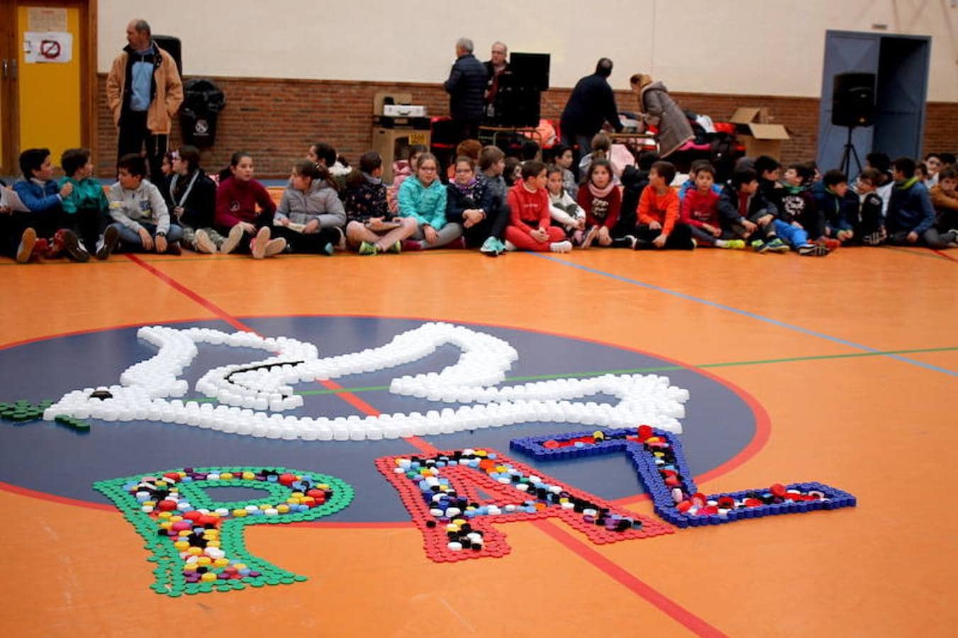 Tapones solidarios a cambio de un desayuno y un acto público en el polideportivo fueron las actividades que centraron la celebración de este día la mañana del viernes. 