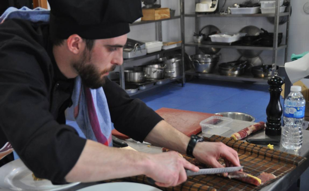 Durante el Concurso de Cocina de la Dehesa 