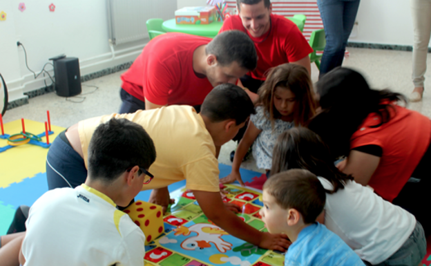 Durante una actividad con niños 