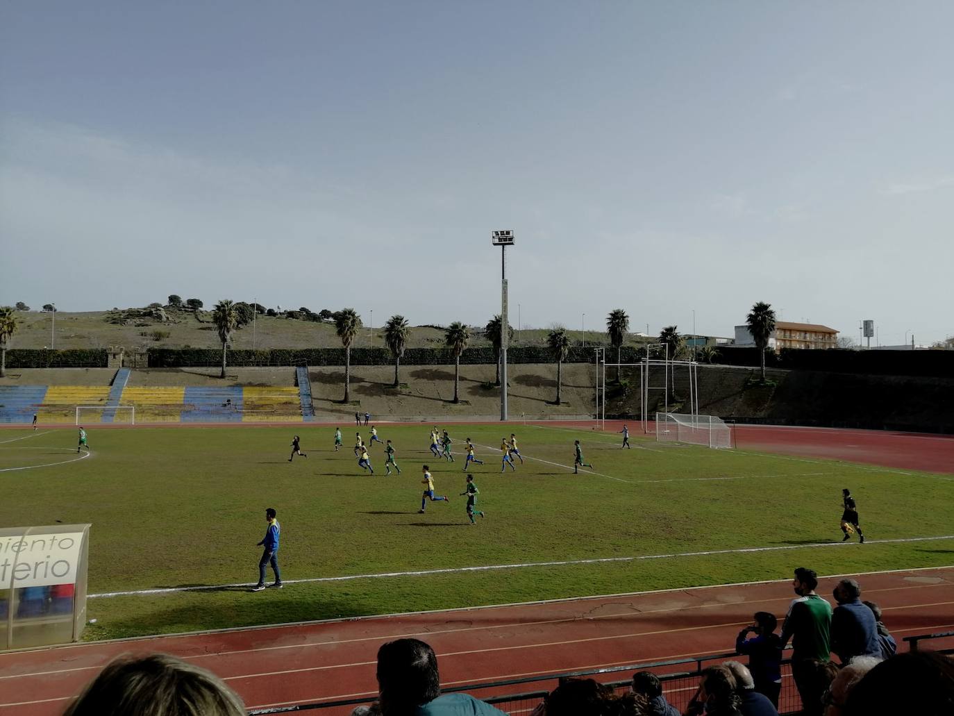 Durante el partido, esta mañana. 