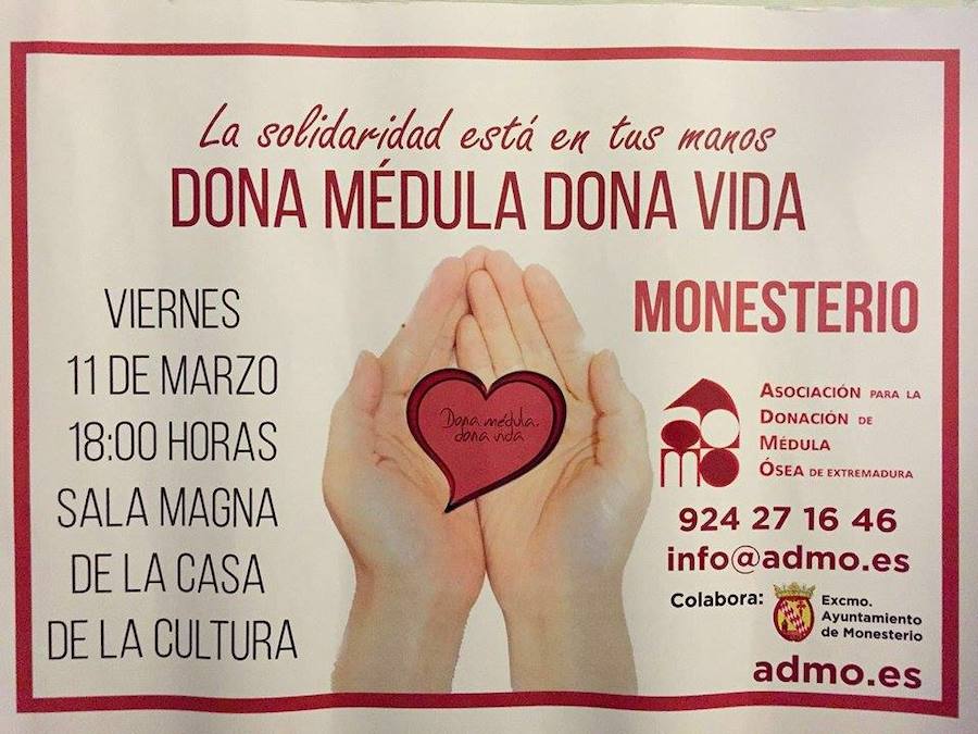 Este viernes charla en Monesterio sobre la importacia de ser donante de médula ósea