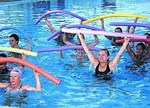 Durante una clase de aquagym 