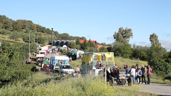 Carros concentrados a la salida del camino el año pasado 