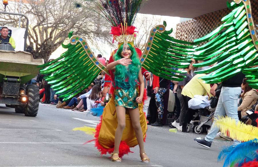 Al ritmo, el colorido y la imaginación habituales en el desfile de carrozas y comparsas del Carnaval de Navalmoral, el Carnavalmoral, se ha unido este año, desde distintos puntos de vista, la reivindicación del tren digno, dentro y fuera del recorrido. Este es un breve resumen fotográfico del mismo.