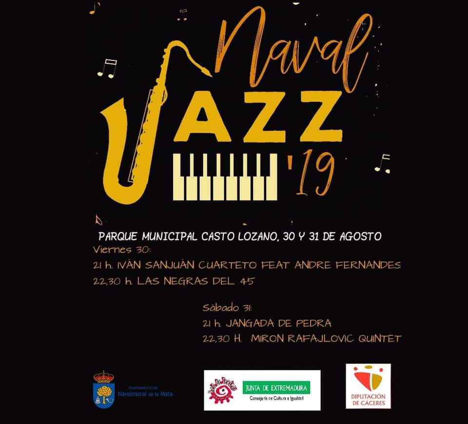 El parque municipal sonó a jazz el viernes y el sábado en la cuarta edición del Festival Navaljazz, con las actuaciones de Iván San Juan Cuarteto Feat Andre Fernandes, Las Negras del 45, Jaganda de Pedra y Miron Rfajlovic Quintet. En este reportaje gráfico de Noemí García Jiménez hacemos un repaso al evento.