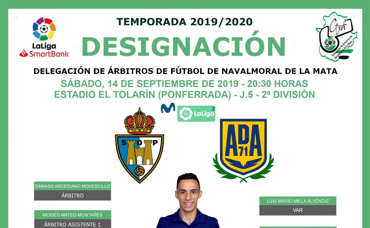 Jayro Muñoz debutará el sábado como cuarto árbitro en 2ª División