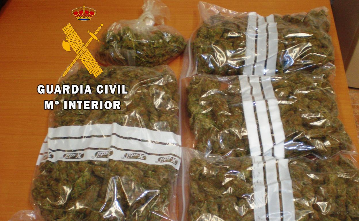 Parte de la droga intervenida 