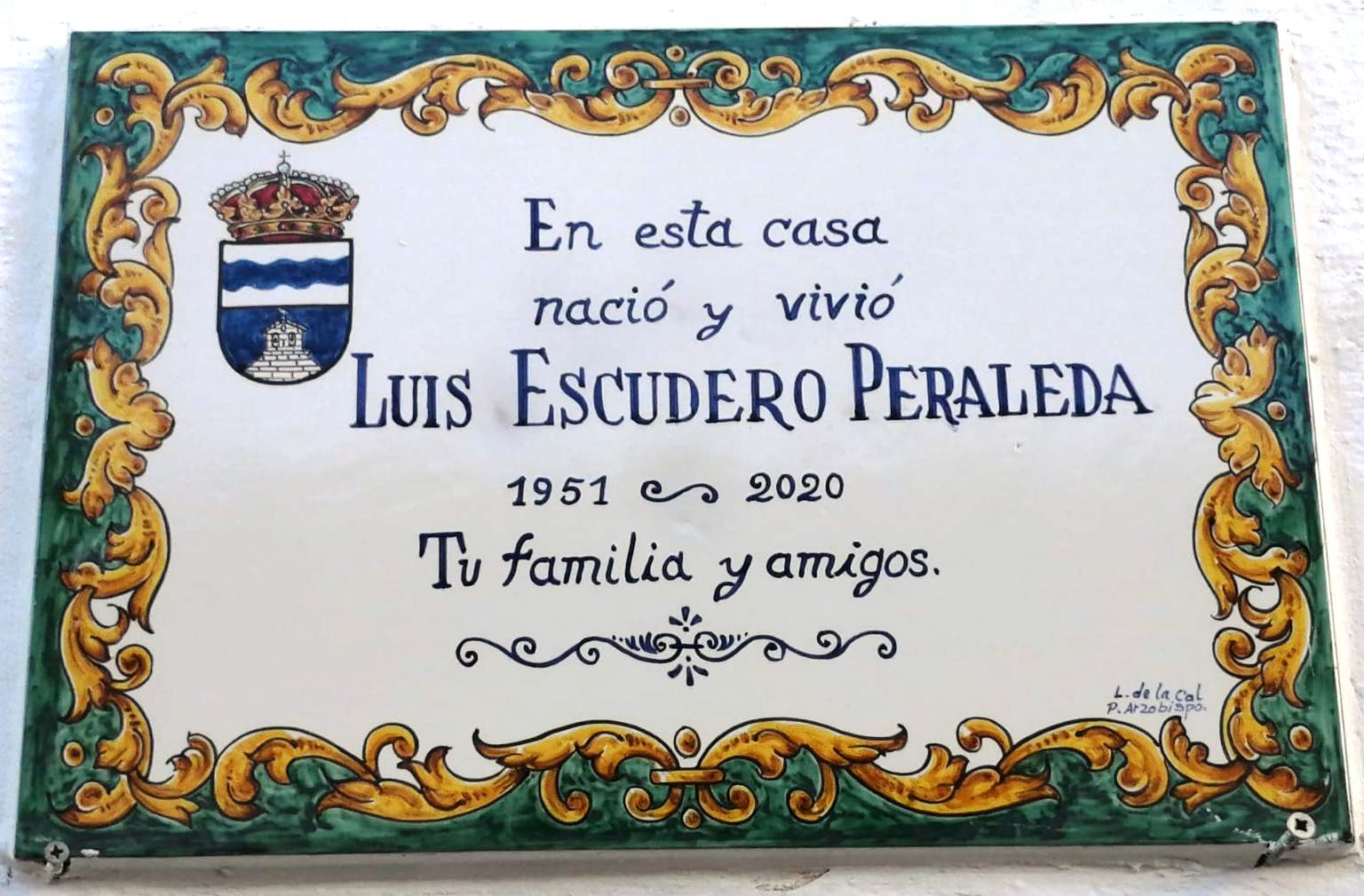 Placa en homenaje a Luis Escudero 
