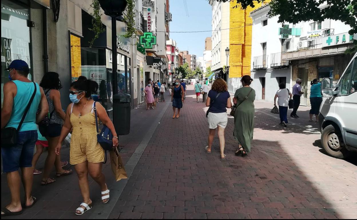 Ambiente de agosto en la zona peatonal 