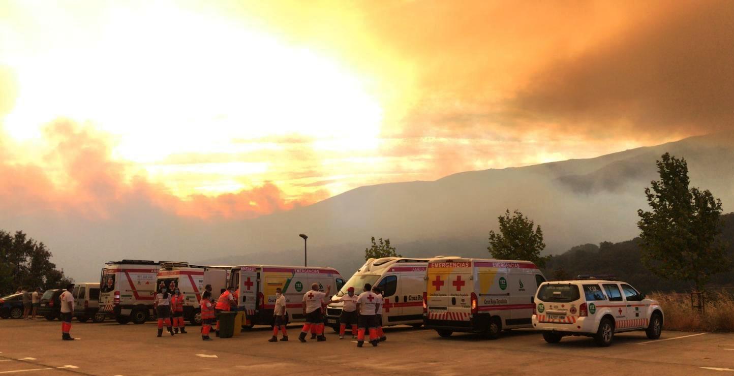 Despliegue de Cruz Roja en Aldeanueva de la Vera 