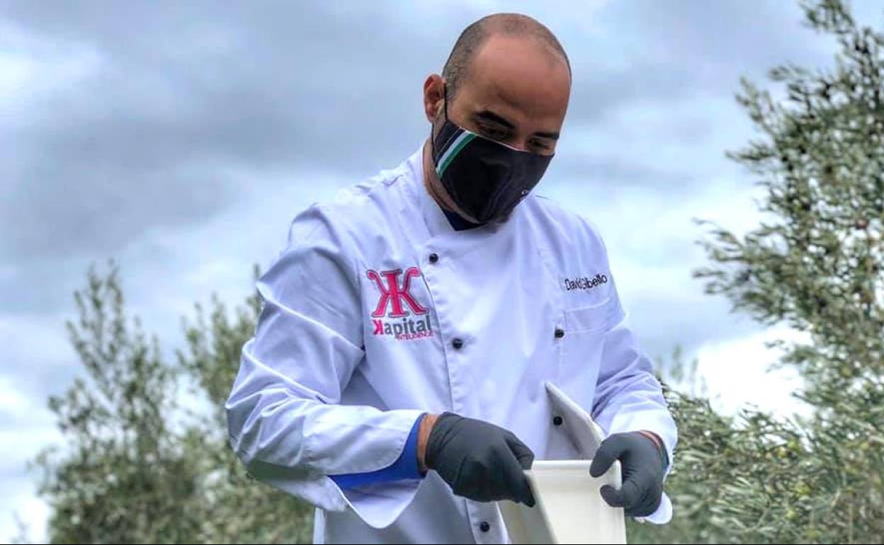 David Gibello en plena tarea gastronómica 