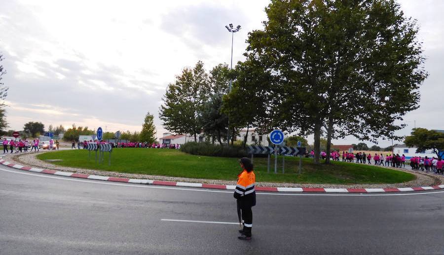 La marcha de regreso en la rotonda de Los Sauces 