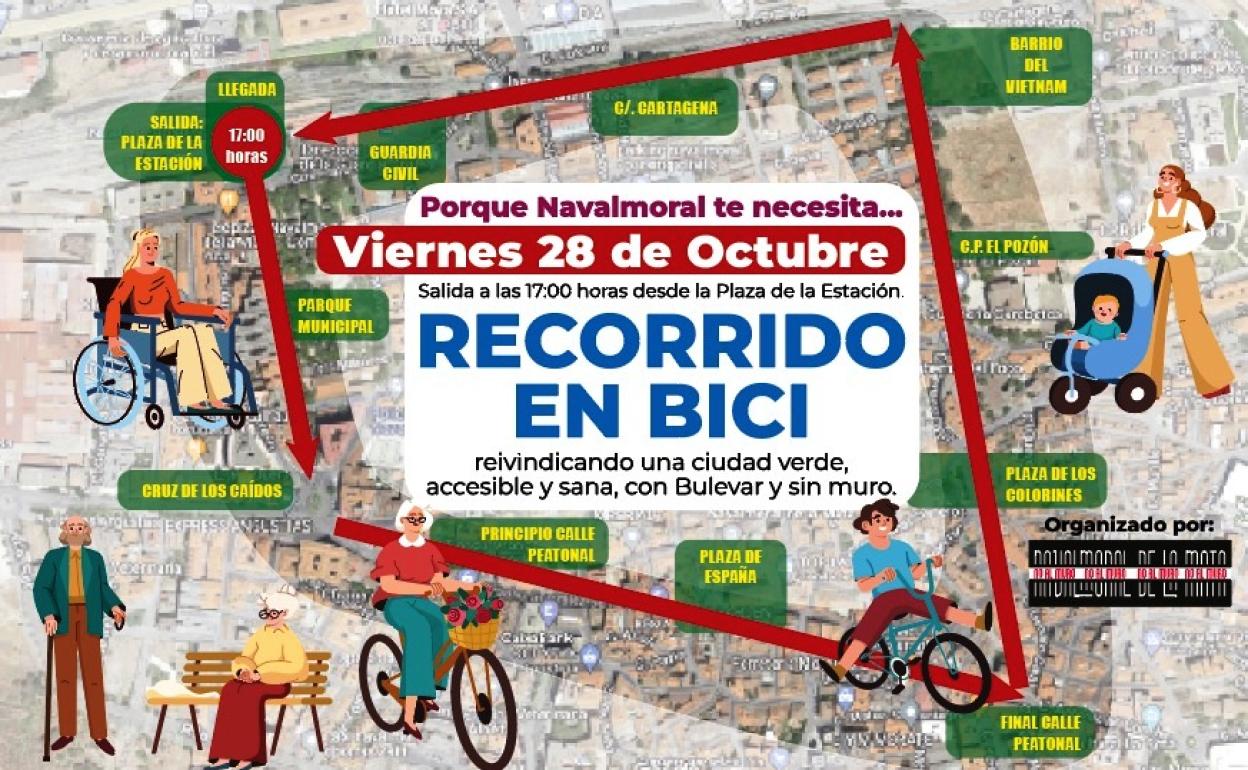 No al Muro realizará en la tarde del viernes el recorrido en bicicleta que suspendió hace una semana