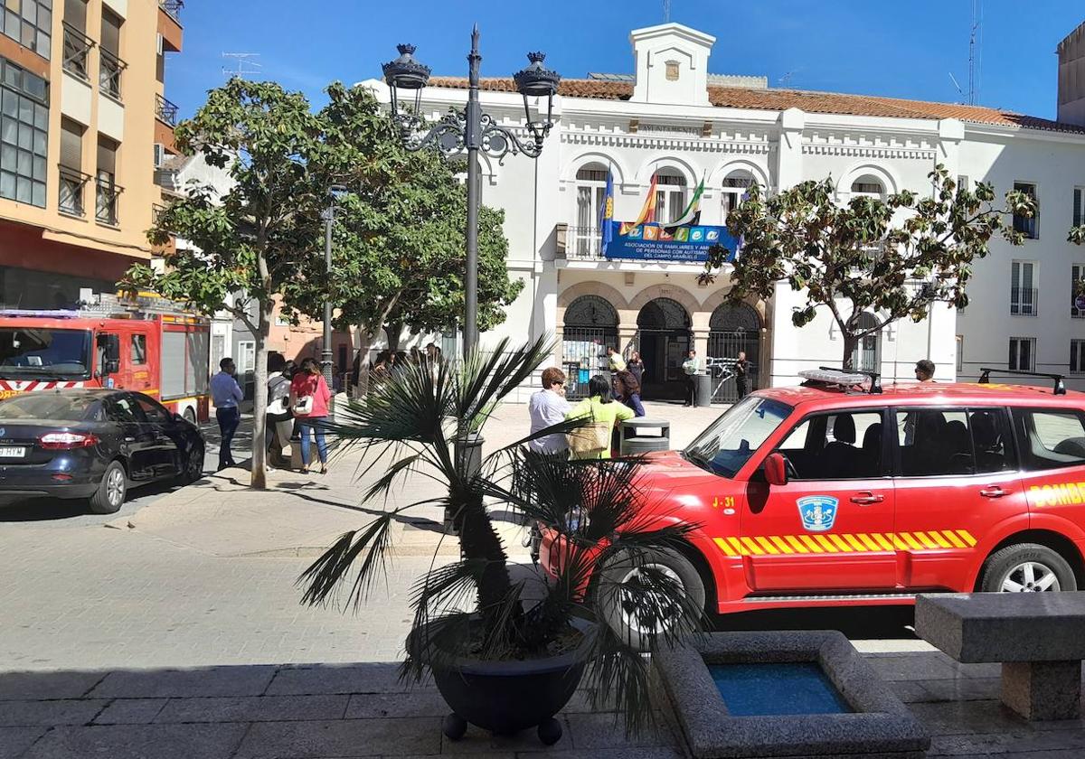 Despliegue de medios en la plaza de España