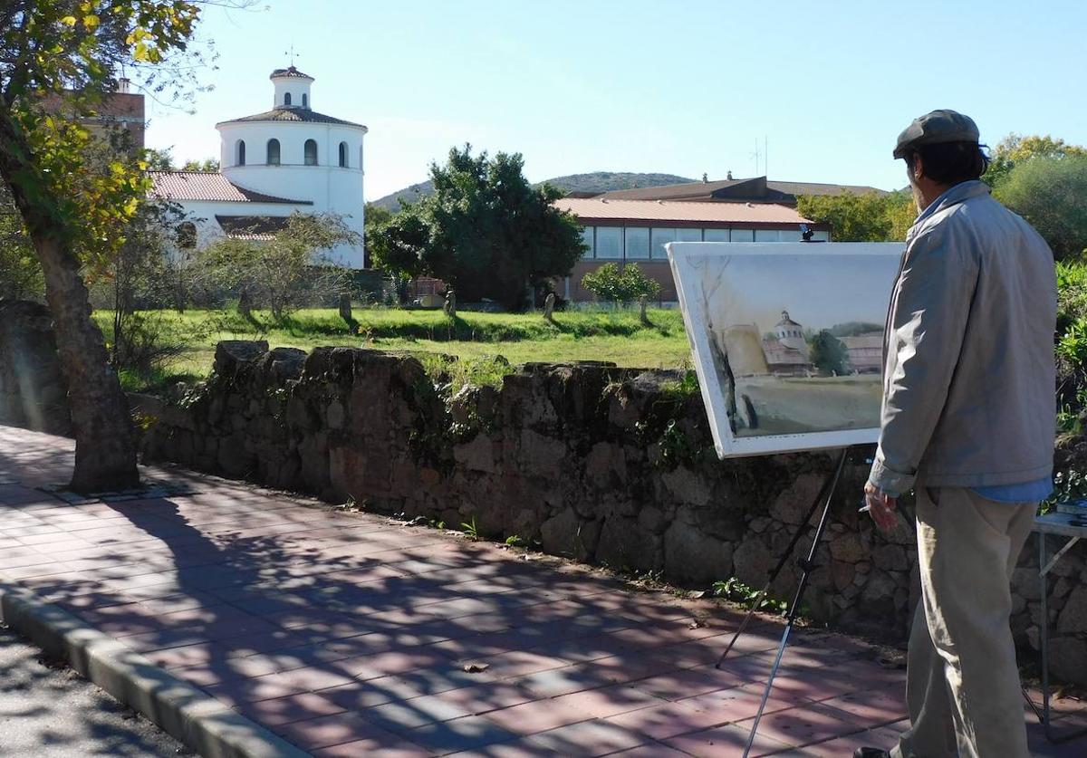 Un pintor en plena tarea en la anterior edición del premio