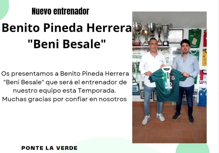 Benito Pineda, nuevo entrenador del Moralo, que tendrá a Dani Pino como director técnico