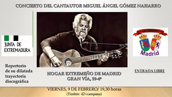 Gómez Naharro cantará el viernes en el Hogar Extremeño de Gran Vía