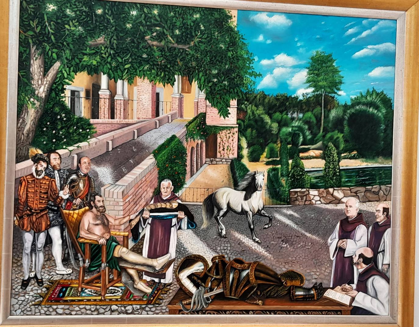 'Retiro de Carlos V en Yuste', pintura de Julián Gutiérrez