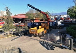 Obras entre el cuartel de la Guardia Civil y la estación de autobuses