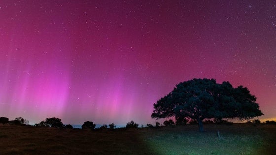 La aurora boreal vista por Pablo Alfonso Recuero desde la finca La Jarilla