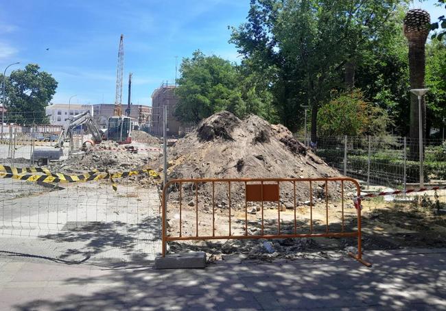 Estado de las obras junto al parque municipal