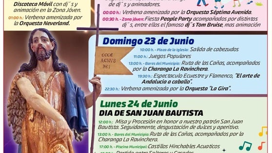 Saucedilla festeja este fin de semana a San Juan Bautista
