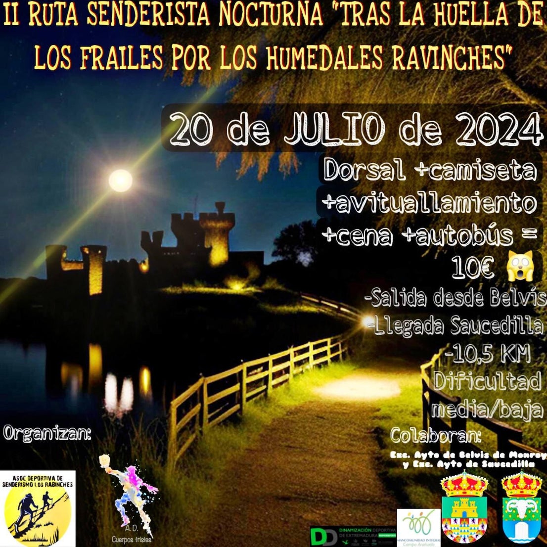 Senderismo nocturno por los humedales ravincheros