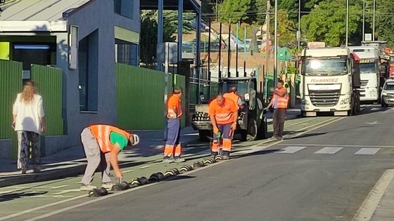 Empieza a desmantelarse el carril bici de la avenida del Magisterio