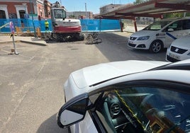 Las obras junto a la zona reservada a los taxistas