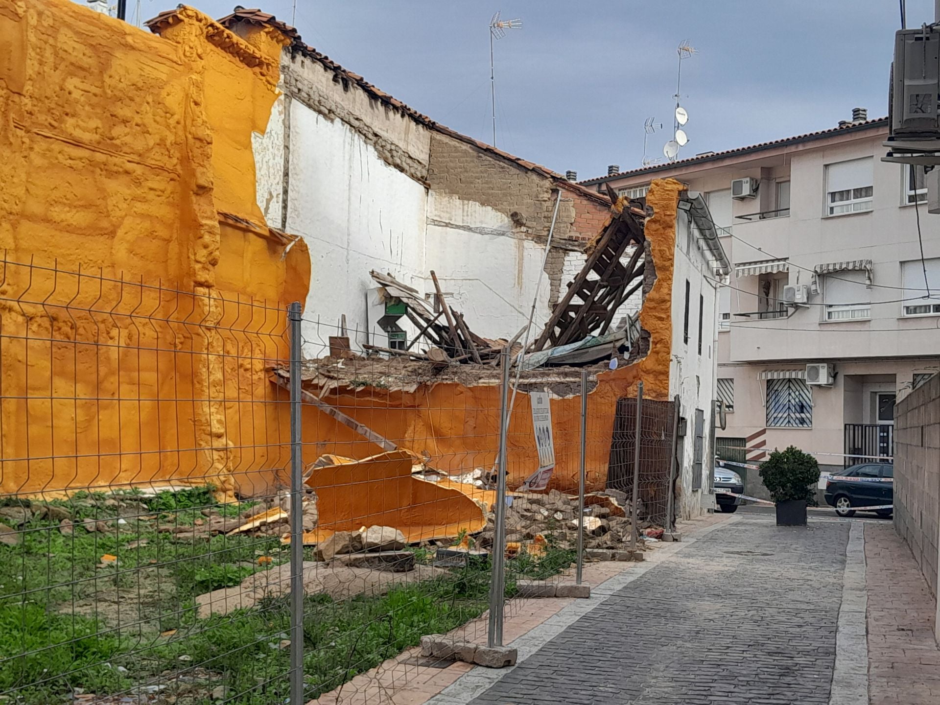 Uno de los derrumbes de la calle Romero