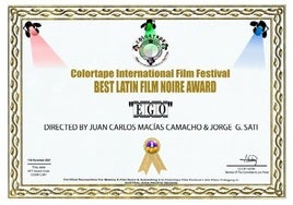 Diploma acreditativo del premio