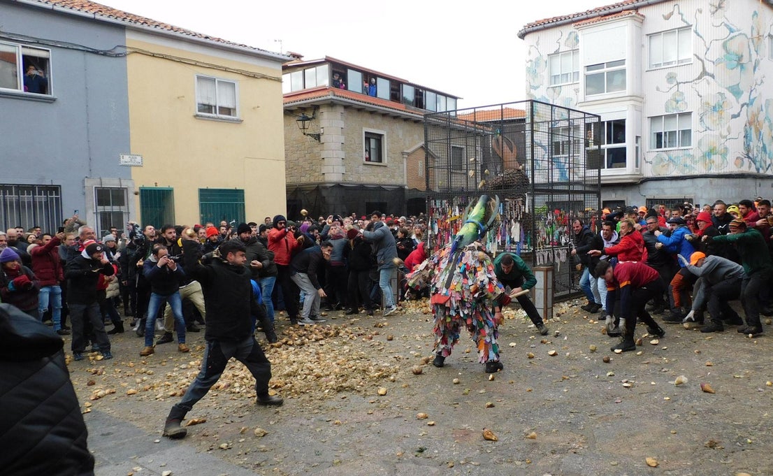 Jarramplas llena de nabos y visitantes las calles de Piornal