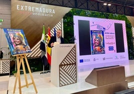 El alcalde moralo, Enrique Hueso, durante su intervención en Madrid