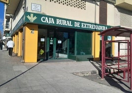 Oficina de Caja Rural de Extremadura que ha sido atracada