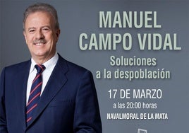 Manuel Campo Vidal hablará el lunes en el teatro sobre despoblación