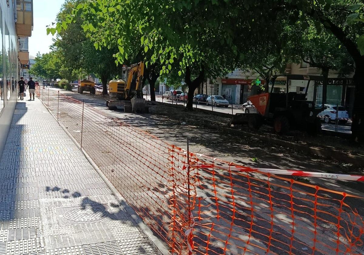 Trabajos en marcha en la avenida de las Angustias