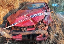 Así quedó el vehiculo del conductor detenido