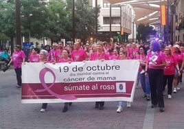 Cabecera de la manifestación en la zona peatonal