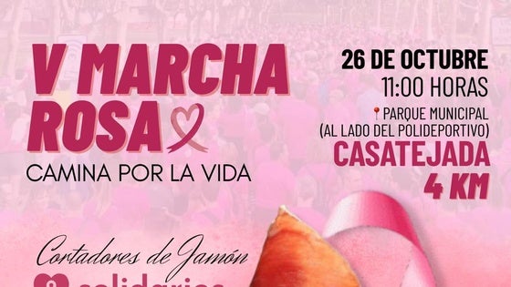 La V Marcha Rosa de Casatejada se acompañará de cortadores de jamón solidarios