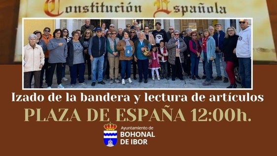 Bohonal de Ibor celebra el Día de la Constitución con el izado de la bandera y la lectura de varios artículos