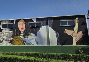 La Semana Santa, protagonista de un nuevo mural de Sojo en Peraleda