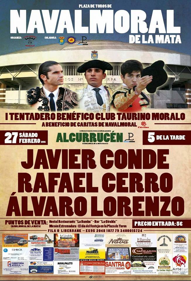 El Club Taurino Moralo invita a asistir al tentadero a beneficio de Cáritas