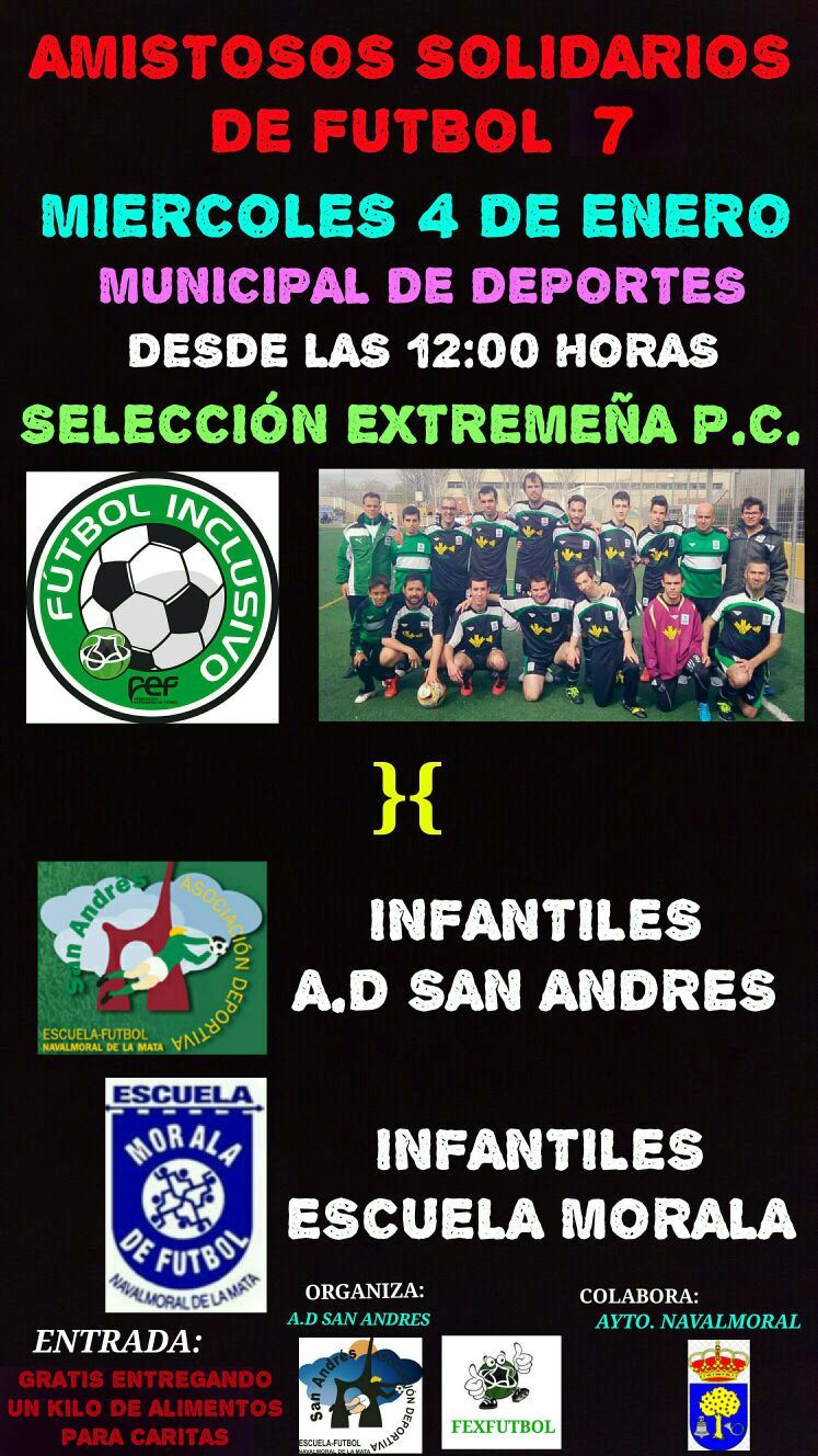 Torneo triangular solidario de la A. D. San Andrés con la Escuela Morala y la selección extremeña de parálisis cerebral