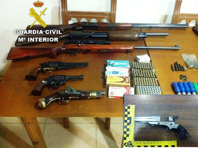 Armas intervenidas por la Guardia Civil 