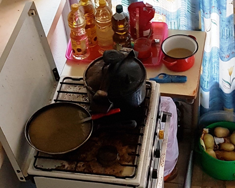 La olla causante del incendio 