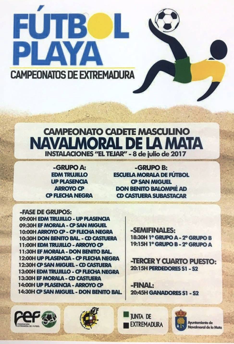 El campo de El Tejar acogerá el sábado el Campeonato de Extremadura cadete de fútbol-playa