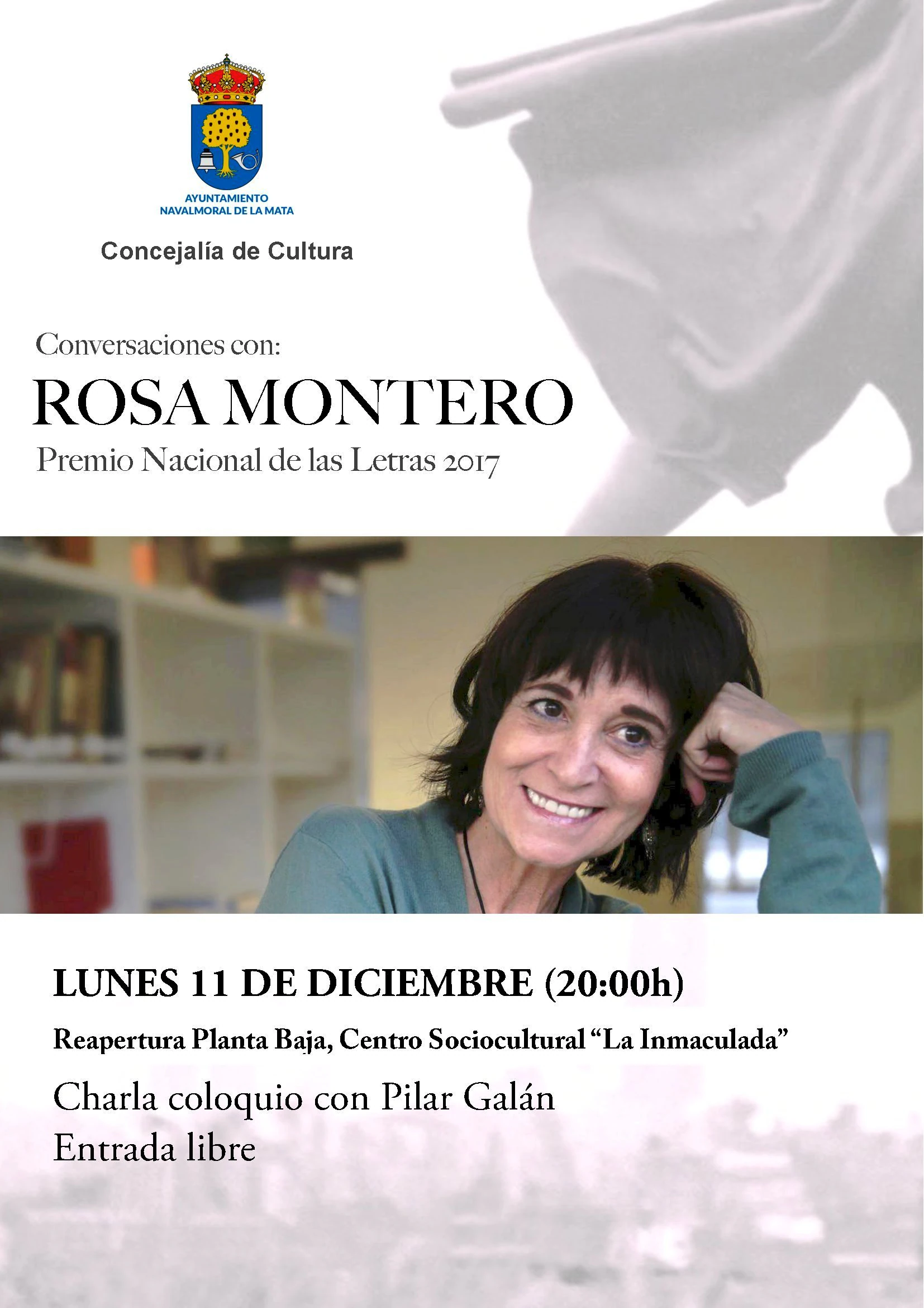 La planta baja del centro sociocultural La Inmaculada se reabrirá con una charla de Rosa Montero